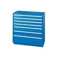 Lista International ListaÂ 7 Drawer Shallow Depth Cabinet - Bright Blue, Keyed Alike XSHS0900-0702BBKA